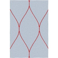 George TS3005 Grey / Red Wool Hand-Tufted Rug - Rectangle 2' x 3'