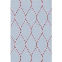 George TS3005 Grey / Red Wool Hand-Tufted Rug - Rectangle 4' x 6'