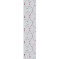 George TS3005 Light Grey / Red Wool Hand-Tufted Rug - Runner 2'6" x 12'