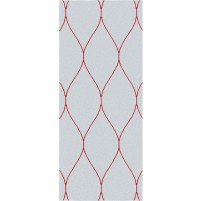 George TS3005 Light Grey / Red Wool Hand-Tufted Rug - Runner 2'6" x 6'