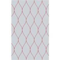 George TS3005 Light Grey / Red Wool Hand-Tufted Rug - Rectangle 5' x 8'