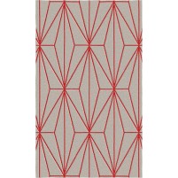 Floyd TS3013 Brown / Christmas Red Hand-Tufted Rug - Rectangle 3' x 5'