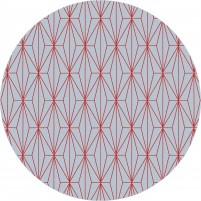 Floyd TS3013 Grey / Christmas Red Hand-Tufted Rug - Round 9'