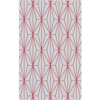 Floyd TS3013 Gray / Christmas Red Hand-Tufted Rug - Rectangle 5' x 8'