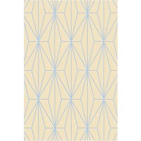 Floyd TS3013 Peach / Sky Blue Hand-Tufted Rug - Rectangle 4' x 6'