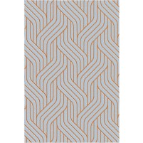 Twist TS3014 Gray / Clementine Orange Rug - Rectangle 4' x 6'