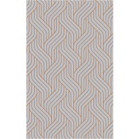 Twist TS3014 Gray / Clementine Orange Rug - Rectangle 5' x 8'