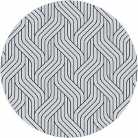 Twist TS3014 Grey / Black Rug - Round 6'