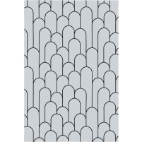 Amelia TS3015 Handmade Grey / Black  Rug - Rectangle 4' x 6'