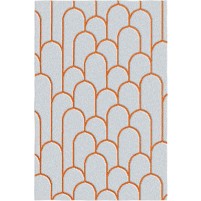 Amelia TS3015 Handmade Grey / Orange  Rug - Rectangle 2' x 3'