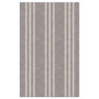 Handmade Gray V3SAJ09CA11 Stripes  5X8 Area Rugs
