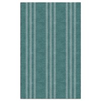 Handmade Teal Dark V3SCB06CE08 Stripes  5X8 Area Rugs