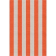 Handmade Silver Dark Orange VSAE12DK03 Stripe Rugs6'X9'