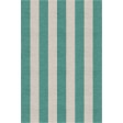 Handmade Silver Teal VSAE12CI05 Stripe Rugs 5'X8'