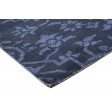 Modern Hand Knotted Wool / Silk (Silkette) Blue 2' x 2' Rug