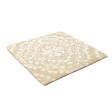 Modern Hand Knotted Wool / Silk (Silkette) Beige 2' x 2' Rug