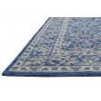 Modern Jacquard Loom Wool Silk Blend Blue 5' x 8' Rug