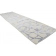 Modern Jacquard Loom Wool Silk Blend Cream 2' x 9' Rug