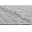 Modern Jacquard Loom Wool Silk Blend Silver 2' x 8' Rug