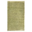 Modern Hand Knotted Wool / Silk (Silkette) Green 2' x 3' Rug