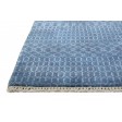 Modern Hand Knotted Wool / Silk (Silkette) Blue 2' x 3' Rug