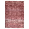 Modern Hand Knotted Wool / Silk (Silkette) Red 2' x 3' Rug