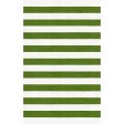 Handmade White Green HSAH12CL03 Stripe Rugs 6'X9'