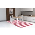 Handmade Red White HSAN04AH12 Stripe Rugs 5'X8'