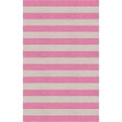 Handmade Silver Pink HSTR-1006  Stripe Rugs 8' X 10'