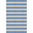 Handmade Silver Aqua HSTR-1009  Stripe Rugs 9' X 12'