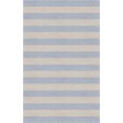 Handmade Silver Light Blue HSTR-1010  Stripe Rugs 6' X 9'