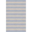 Handmade Silver Light Blue HSTR-1010  Stripe Rugs 5' X 8'