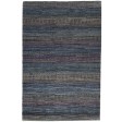 Modern Hand Knotted Wool Blue 4' x 5' Rug