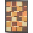 Modern Jacquard Loom Wool / Silk (Silkette) Brown 5' x 8' Rug