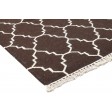 Modern Dhurrie Wool Brown 4' x 6' Rug