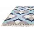 Modern Dhurrie Wool Blue 3' x 5' Rug