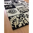 Handmade Wool Floral Ivory/ Black 5x8 lt1102 Area Rug