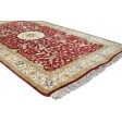 Traditional-Persian/Oriental Hand Knotted Wool / Silk (Silkette) Red 4' x 6' Rug