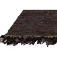 Modern Hand Woven Leather Cowhide Brown 2' x 3' Rug