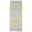 Modern Hand Knotted Wool / Silk (Silkette) Beige 3' x 6' Rug