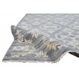 Modern Hand Knotted Wool Silk Blend Blue 8' x 10' Rug