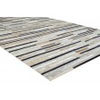 Modern Hand Woven Leather Grey 5' x 8' Rug