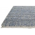 Modern Hand Knotted Wool Silk Blend Blue 2' x 3' Rug