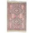 Traditional-Persian/Oriental Hand Knotted Wool / Silk (Silkette) Pink 2' x 3' Rug