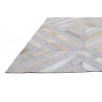 Modern Hand Woven Leather / Cotton Silver 5' x 8' Rug