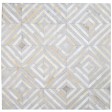 Modern Hand Woven Leather / Cotton Grey 6' x 6' Rug