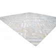 Modern Hand Woven Leather / Cotton Grey 9' x 9' Rug