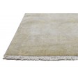 Traditional-Persian/Oriental Hand Knotted Wool Silk Blend Beige 3' x 3' Rug