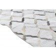Modern Hand Woven Leather / Cotton Grey 3' x 6' Rug