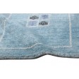 Modern Handloom Wool Silk Blend Blue 1' x 2' Rug